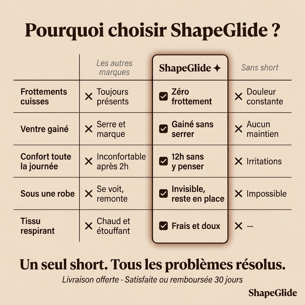 Le Short Parfait — Gainant & Anti-Frottement Signature ShapeGlide