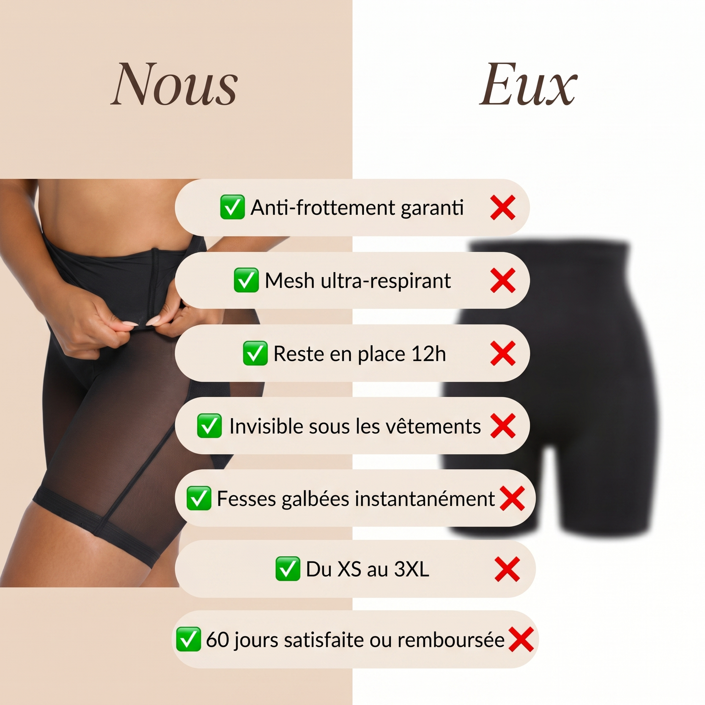 BodyGlide™ — Sculptée, à l'aise et sans frottements. Toute la journée